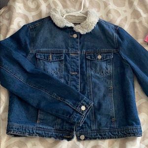 Denim fur jacket